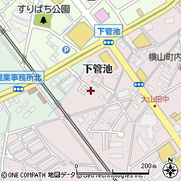 愛知県安城市横山町下管池周辺の地図
