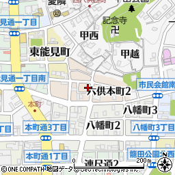 愛知県岡崎市六供本町周辺の地図