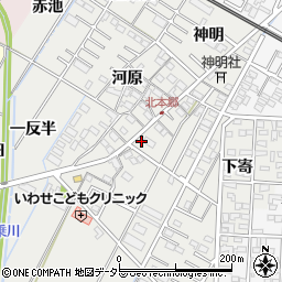 愛知県岡崎市北本郷町河原61周辺の地図