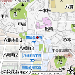 愛知県岡崎市六供町出崎27周辺の地図