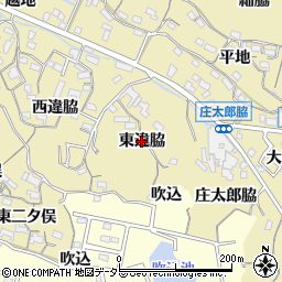 愛知県知多市岡田（東違脇）周辺の地図