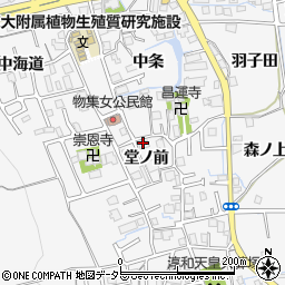 京都府向日市物集女町堂ノ前周辺の地図