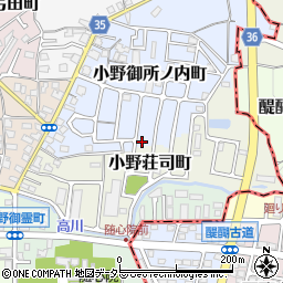 京都府京都市山科区小野御所ノ内町1-220周辺の地図