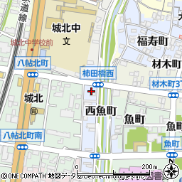 愛知県岡崎市西魚町25周辺の地図
