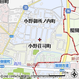 京都府京都市山科区小野御所ノ内町1-209周辺の地図
