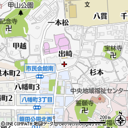 愛知県岡崎市六供町出崎20周辺の地図