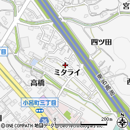 愛知県岡崎市小呂町ミタライ周辺の地図