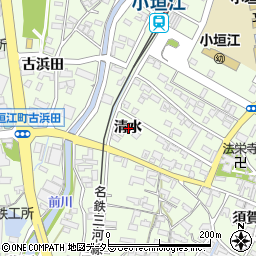 愛知県刈谷市小垣江町清水周辺の地図