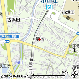 愛知県刈谷市小垣江町（清水）周辺の地図