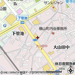 愛知県安城市横山町寺下周辺の地図