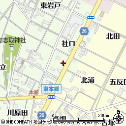 愛知県岡崎市西本郷町社口39周辺の地図