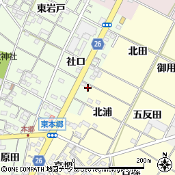 愛知県岡崎市西本郷町社口57周辺の地図
