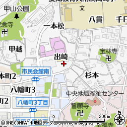 愛知県岡崎市六供町出崎12周辺の地図