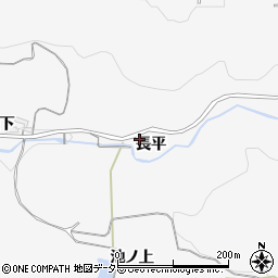 愛知県岡崎市小呂町長平周辺の地図