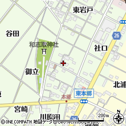 愛知県岡崎市西本郷町社口2周辺の地図