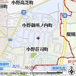 京都府京都市山科区小野御所ノ内町1-201周辺の地図