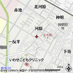 愛知県岡崎市北本郷町河原56周辺の地図