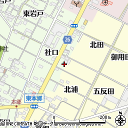 愛知県岡崎市西本郷町社口61周辺の地図
