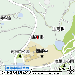愛知県知多郡東浦町緒川西高根周辺の地図