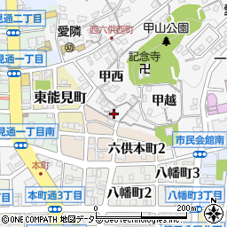 愛知県岡崎市六供町甲西2周辺の地図