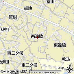 愛知県知多市岡田西違脇周辺の地図