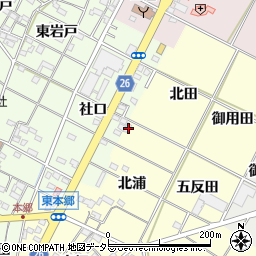 愛知県岡崎市東本郷町北浦周辺の地図