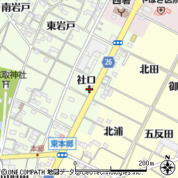 愛知県岡崎市西本郷町社口65周辺の地図
