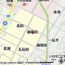 愛知県岡崎市東本郷町御用田周辺の地図