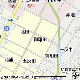 愛知県岡崎市東本郷町（御用田）周辺の地図