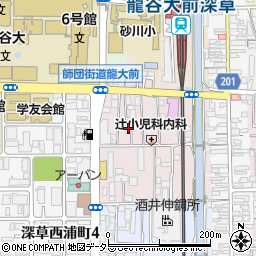 京都府京都市伏見区深草綿森町16周辺の地図