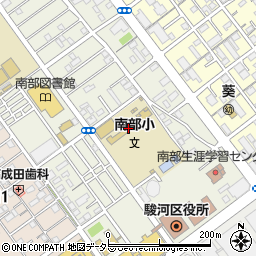 静岡市南部児童クラブ周辺の地図