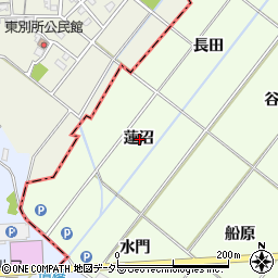 愛知県岡崎市西本郷町蓮沼周辺の地図