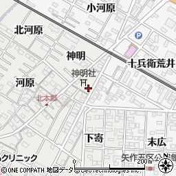 愛知県岡崎市北本郷町神明30-4周辺の地図