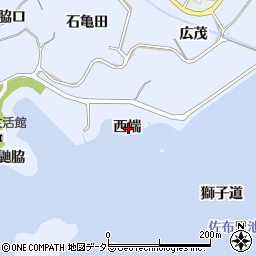 愛知県知多市佐布里西端周辺の地図