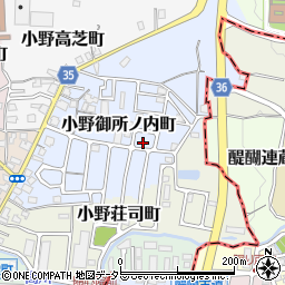 京都府京都市山科区小野御所ノ内町1-190周辺の地図