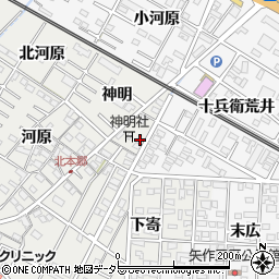 愛知県岡崎市北本郷町神明30周辺の地図