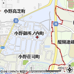 京都府京都市山科区小野御所ノ内町1-187周辺の地図