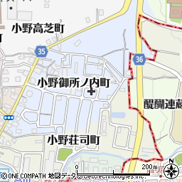 京都府京都市山科区小野御所ノ内町1-185周辺の地図