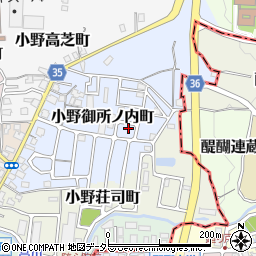 京都府京都市山科区小野御所ノ内町1-186周辺の地図