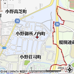 京都府京都市山科区小野御所ノ内町1-182周辺の地図