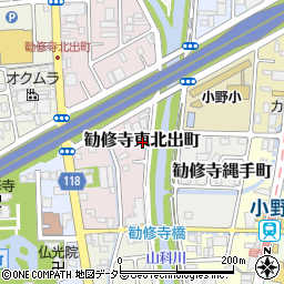 京都府京都市山科区勧修寺東北出町周辺の地図