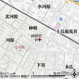 愛知県岡崎市北本郷町神明30-2周辺の地図