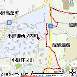 京都府京都市山科区小野御所ノ内町1-278周辺の地図