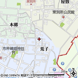 愛知県安城市別郷町荒子72周辺の地図