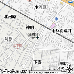 愛知県岡崎市北本郷町神明29周辺の地図