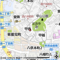 愛知県岡崎市六供町甲西22周辺の地図