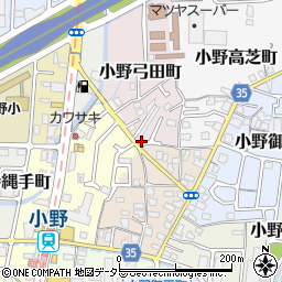 京都府京都市山科区小野弓田町22周辺の地図