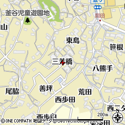 愛知県知多市岡田三芳橋周辺の地図