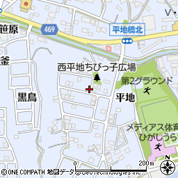 愛知県知多郡東浦町石浜西平地周辺の地図