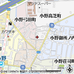 京都府京都市山科区小野高芝町53周辺の地図